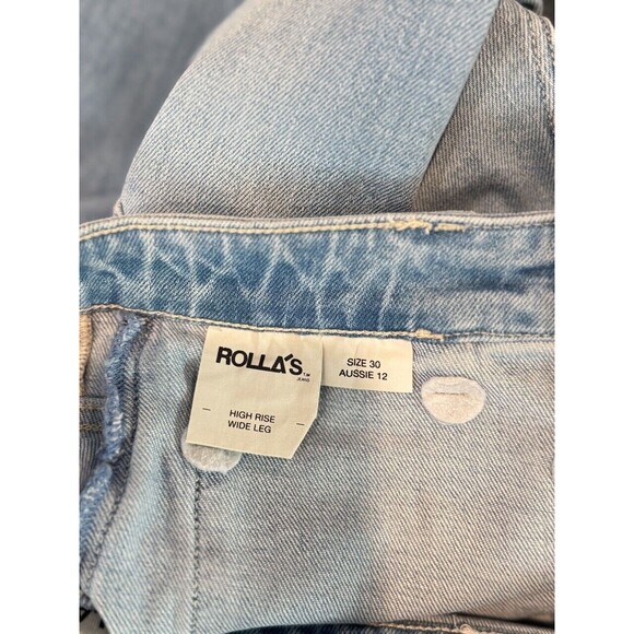 Rollas Womens Jeans Blue Denim High Rise Wide Leg G Day Mate Medium Wash Size 30 - Picture 5 of 13